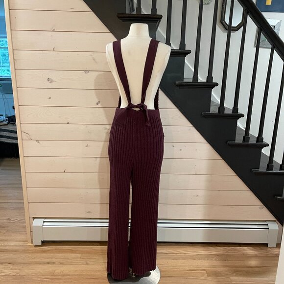 063 Free People Beach Cohen Sweater ribbed overalls NWOT Size Large - Picture 4 of 7